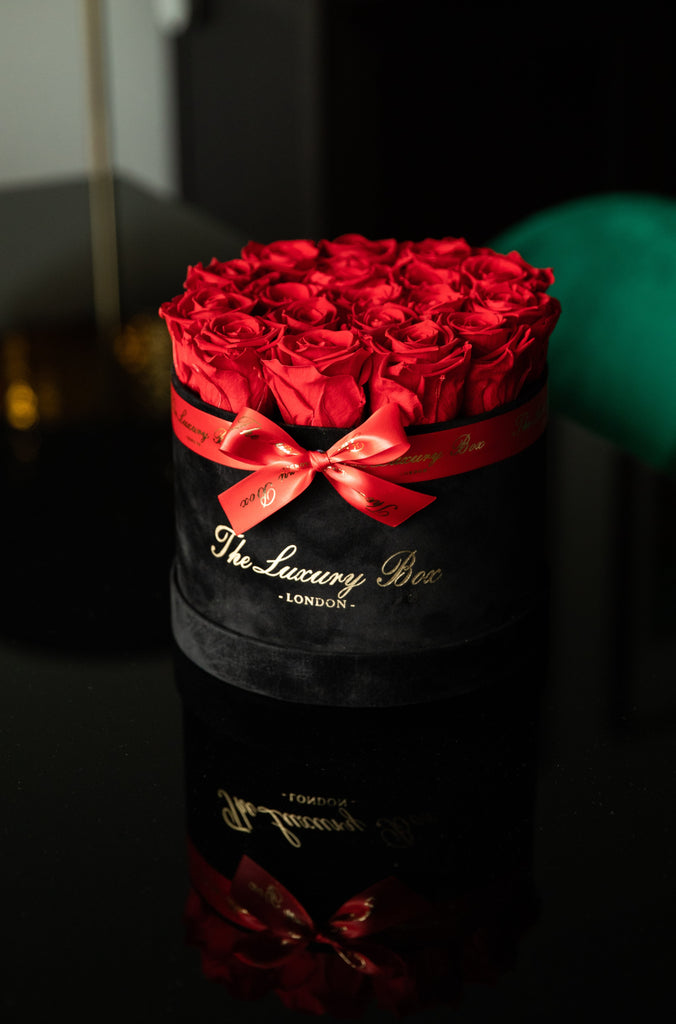 red infinity roses that last for years in a box gift for her birthday anniversary and valentine's day