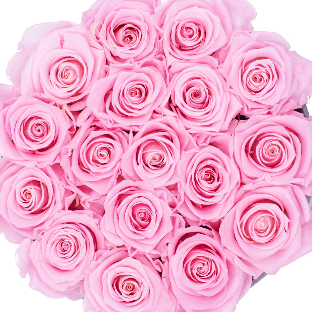 Pink eternity roses that last for years in a box gift for her birthday anniversary and valentine's day