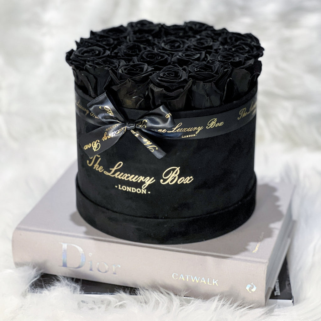 Red Eternity Roses In Black Box | Infinity Roses - The Luxury Box USA