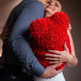 Grey Rose Bear with Heart - The Luxury Box USA