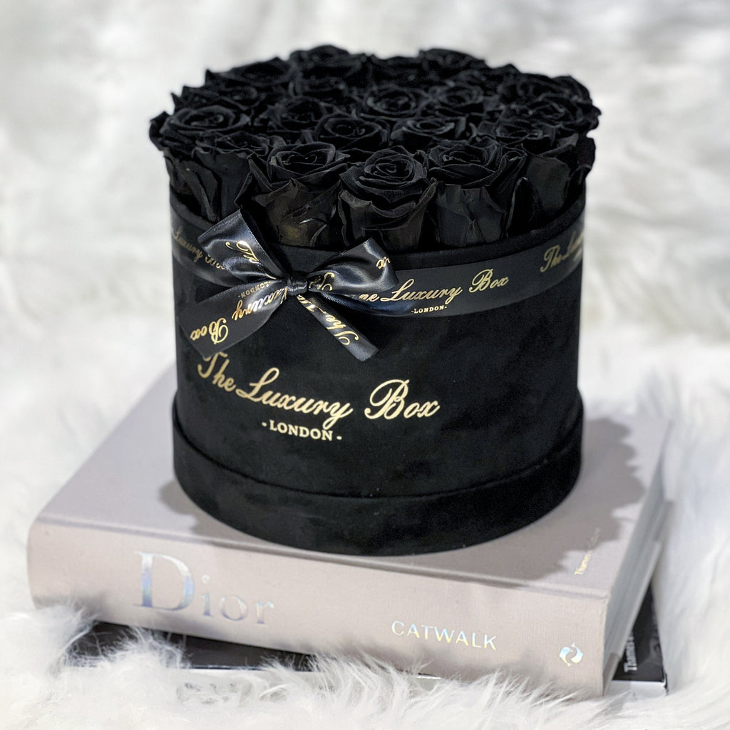 Black Eternity Roses In Black Box | Infinity Roses - The Luxury Box USA