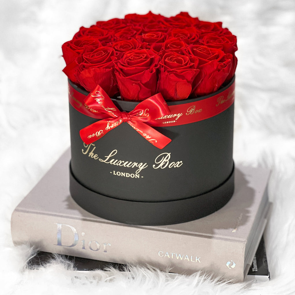 red infinity roses that last for years in a box gift for her birthday anniversary and valentine's day