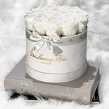 White Eternity Roses In White Box | Infinity Roses