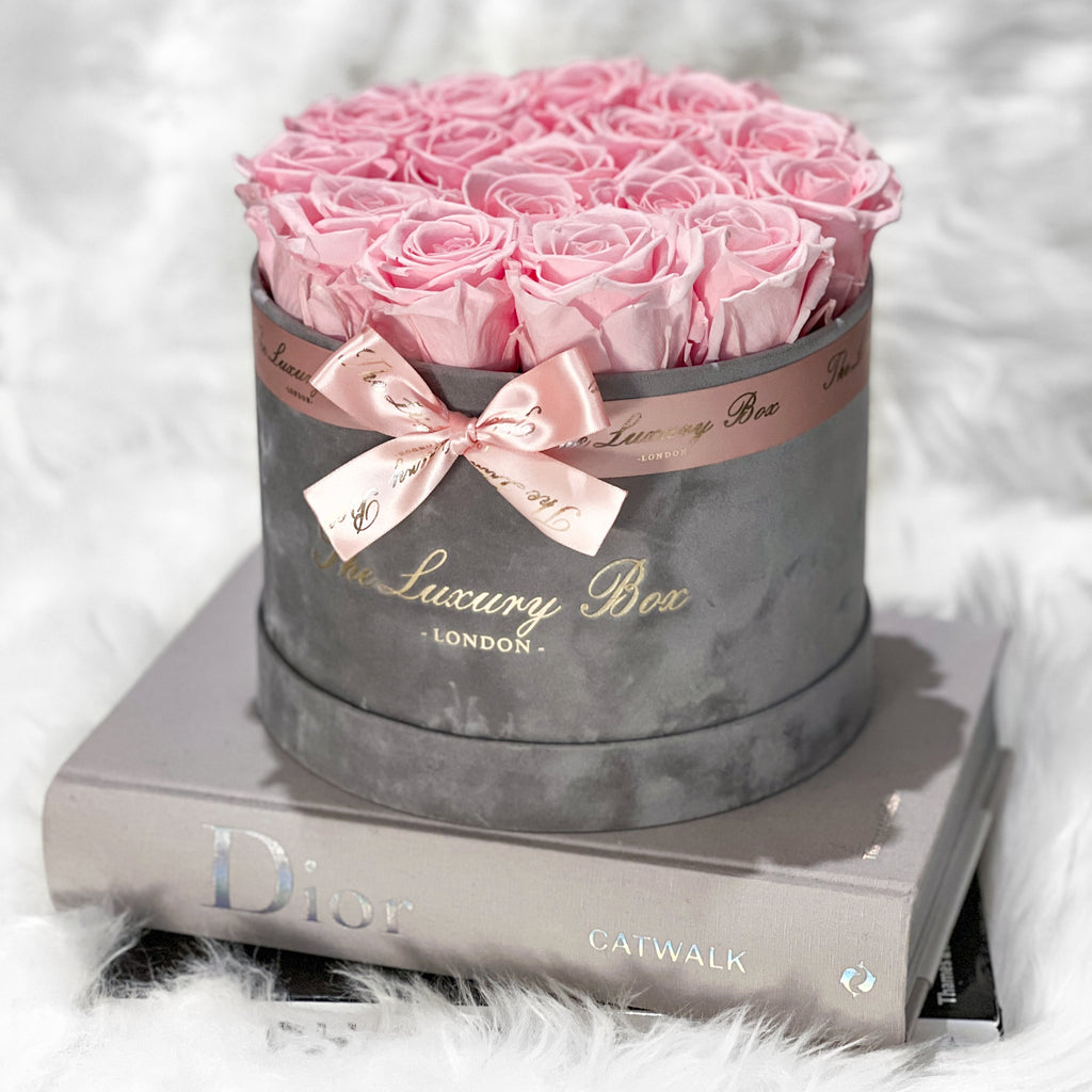 Pink eternity roses that last for years in a box gift for her birthday anniversary and valentine's day
