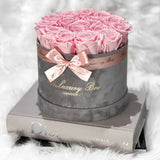Pink Eternity Roses In Grey Box | Infinity Roses