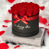 red infinity roses that last for years in a box gift for her birthday anniversary and valentine's day