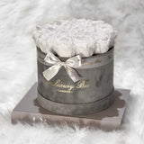 white infinity roses that last for years in a box gift for her birthday anniversary and valentine's day