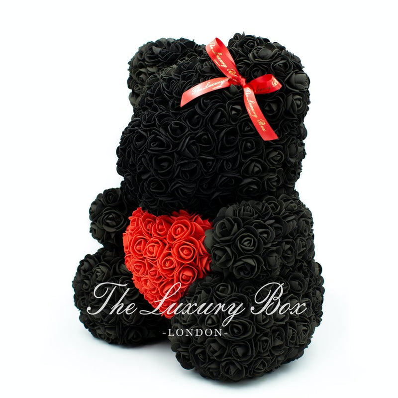 Black Rose Bear with Heart 
