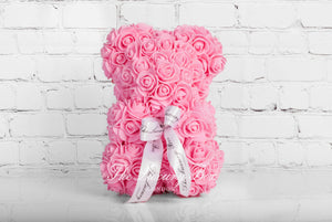 Small Rose Bear - Pink - 10IN. - Luxury Box London