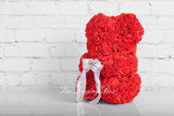 Small Rose Bear - Red - 10IN. - Luxury Box London